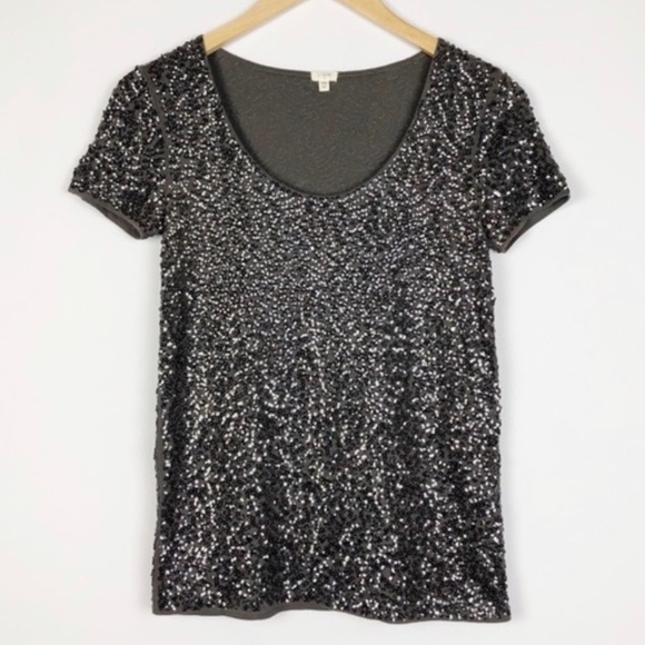 J. Crew Tops - J. crew gray vintage sequin top